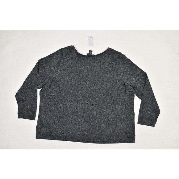 NEW Lane Bryant Plus Size 26/28 Gray Glitter Striped Blouse Long Sleeve Top - Picture 3 of 8